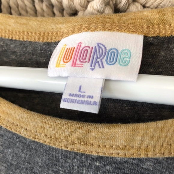 NWT Lularoe heathered grey and yellow dress size L - Picture 4 of 6